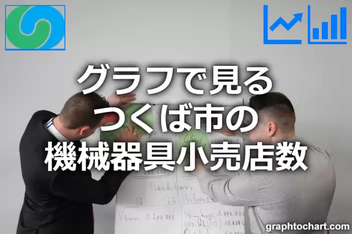 グラフで見るつくば市の機械器具小売店数は多い？少い？(推移グラフと比較)